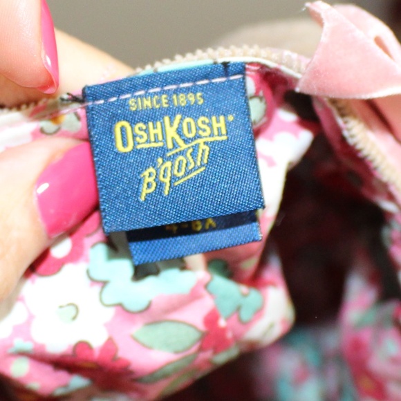 OshKosh B'gosh, Tan Corduroy Newsboy Cap with Pink Band hat - Picture 3 of 9